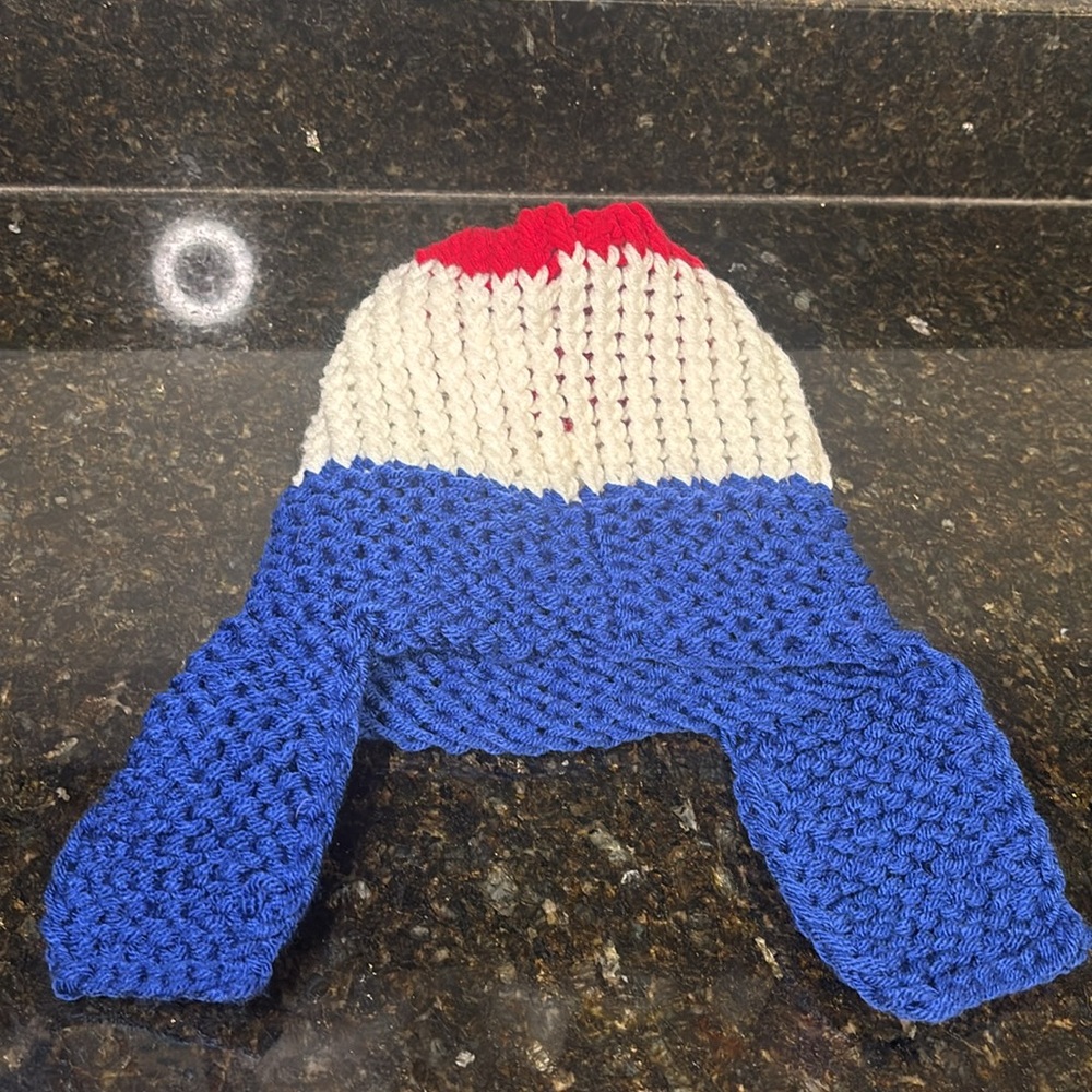 NWOT Teen/Adult Tricolor Knit Hat w/Ear Flaps - Picture 5 of 6